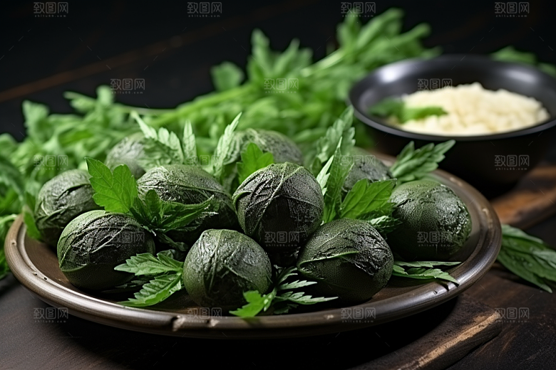 艾草美食糯叽叽摄影图