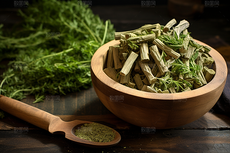 艾草艾叶清明摄影图