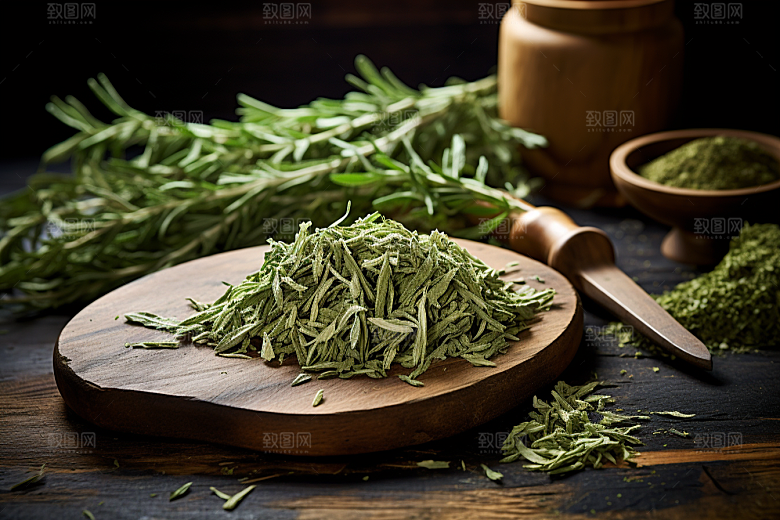 艾草高清艾叶摄影图