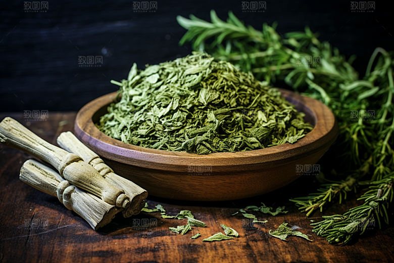 艾草青团蒿草摄影图