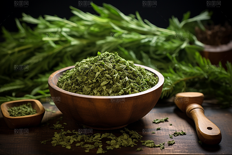 艾草青团美食摄影图