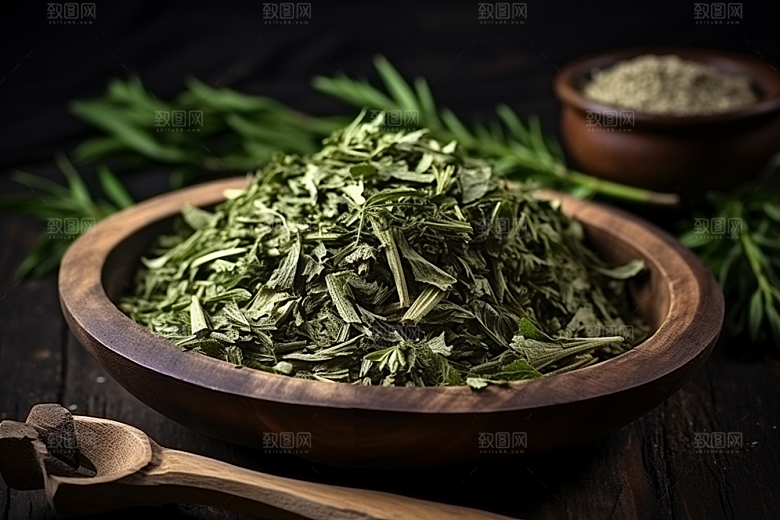 艾草糯米团美食摄影图