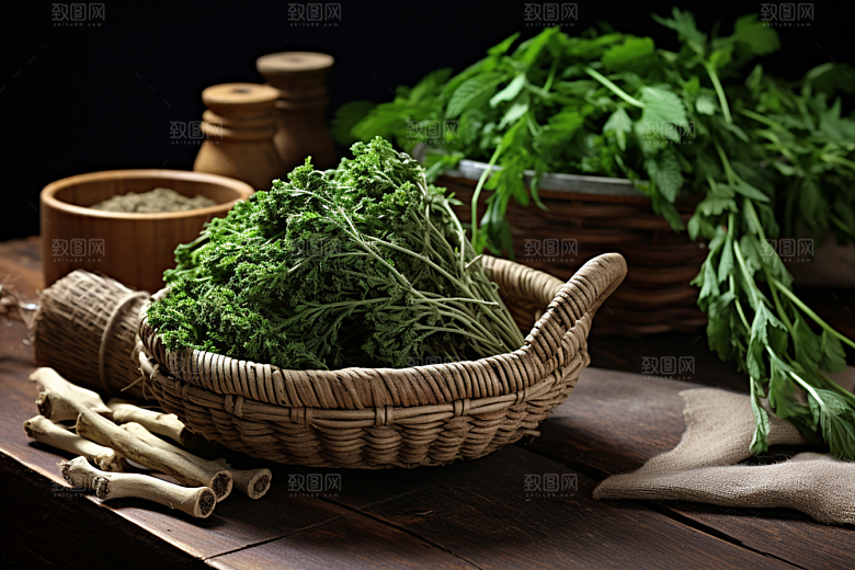 艾草清明高清摄影图