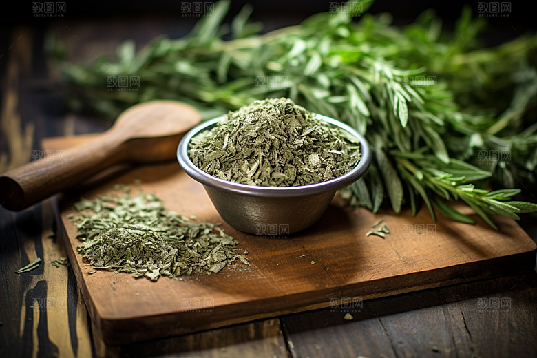 艾草糯米团传统文化摄影图