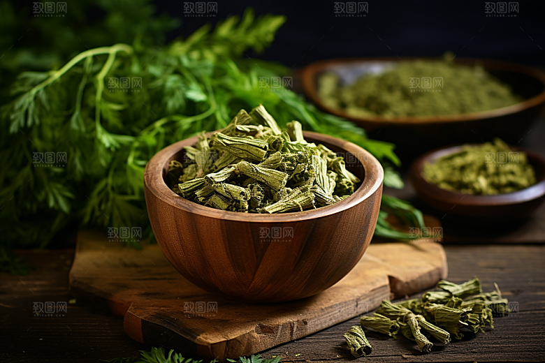 艾草糯叽叽艾叶摄影图