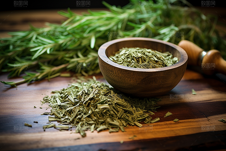 艾草艾叶中式糕点摄影图