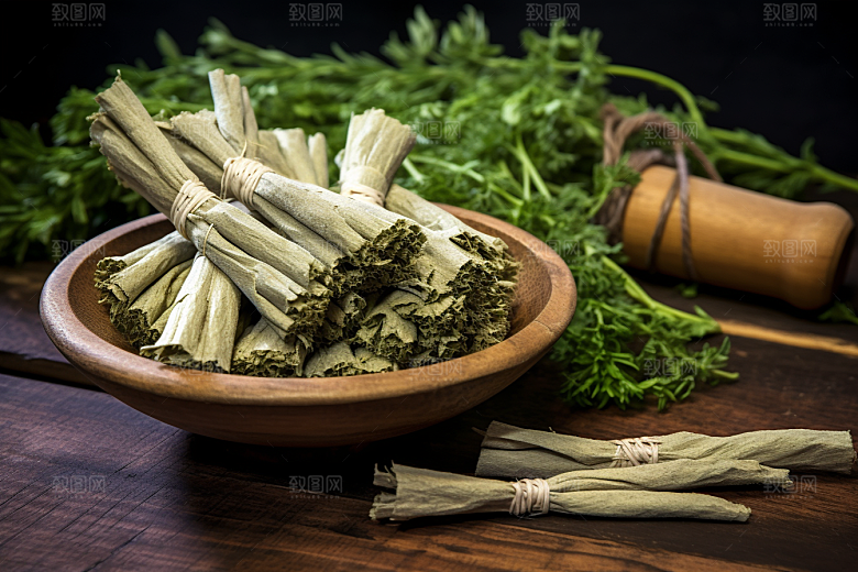 艾草美食艾叶摄影图