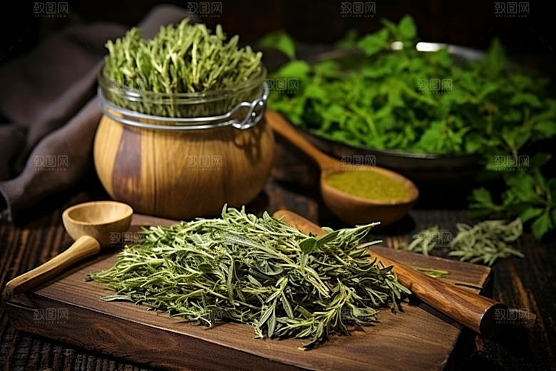 艾草清明传统文化摄影图