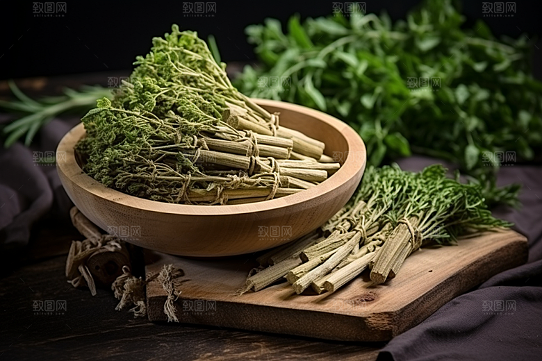 艾草蒿草艾叶摄影图