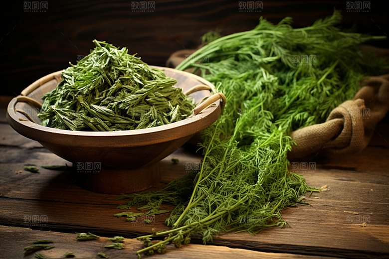 艾草糯米团中式糕点摄影图