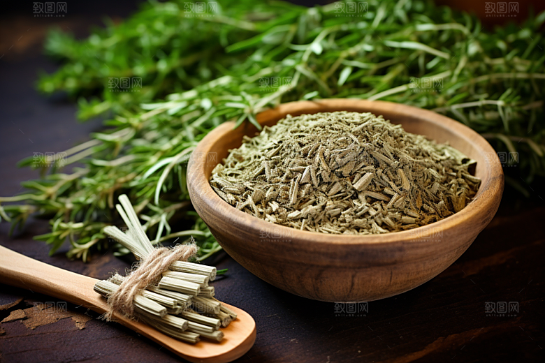 艾草中式糕点蒿草摄影图