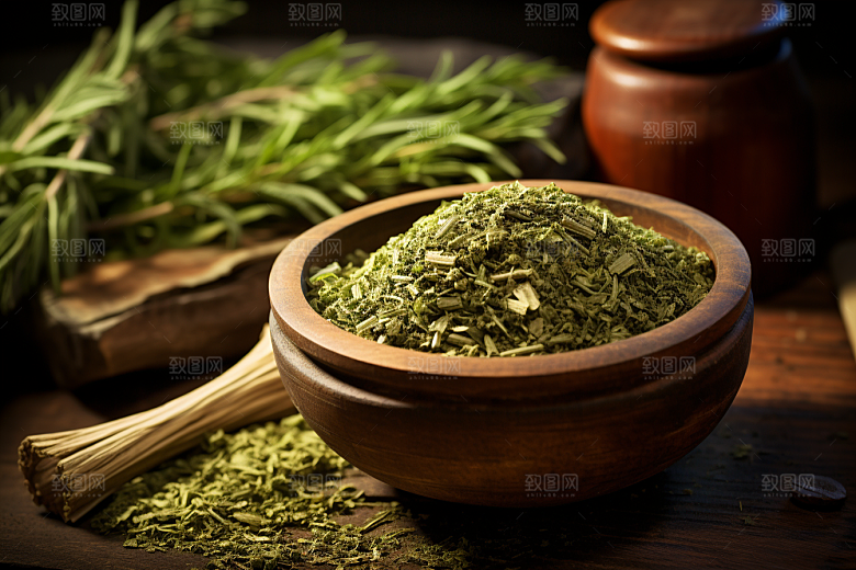 艾草清明传统文化摄影图