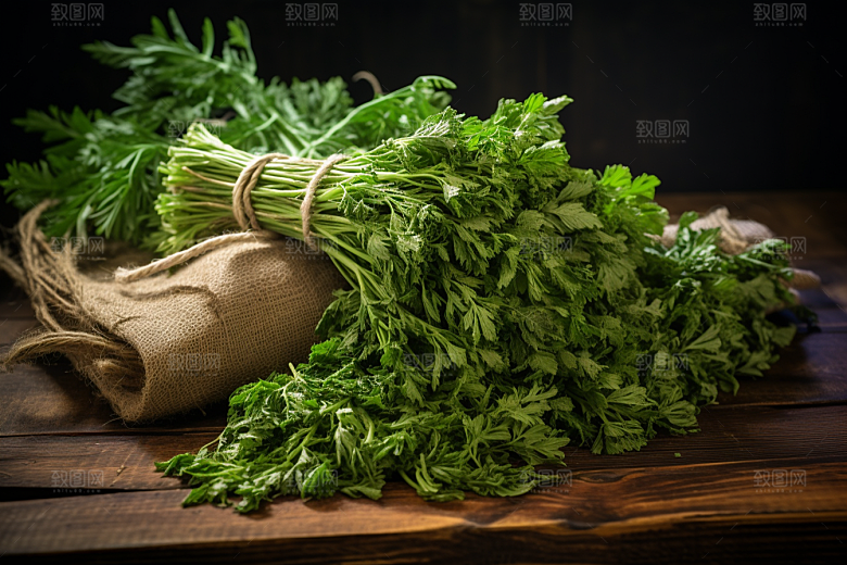 艾草艾叶糯米团摄影图