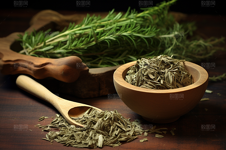 艾草清明糯米团摄影图