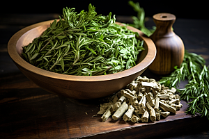 艾草蒿草糯米团摄影图