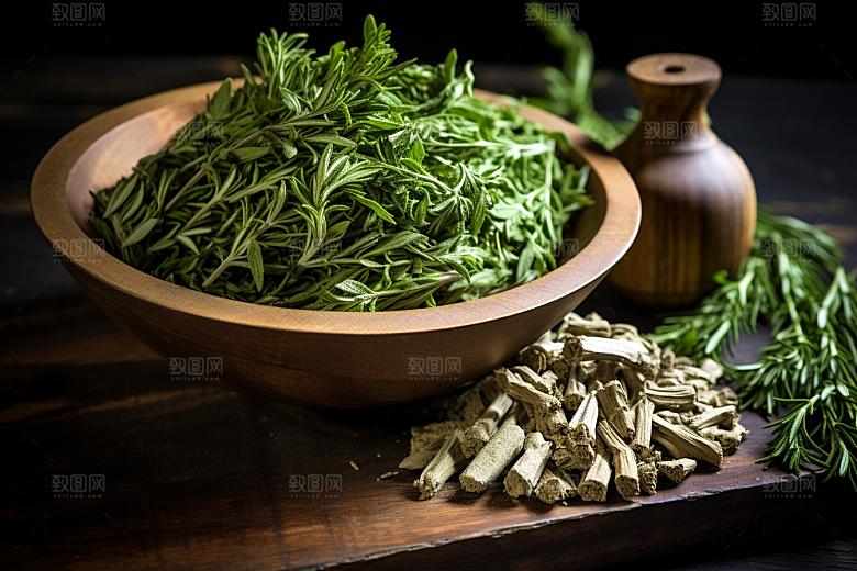 艾草蒿草糯米团摄影图