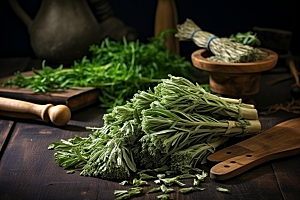 艾草中式糕点传统文化摄影图