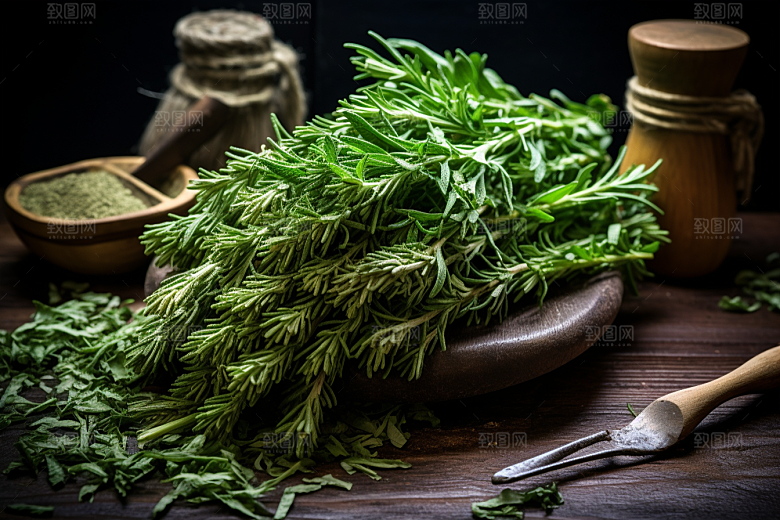 艾草蒿草糯米团摄影图