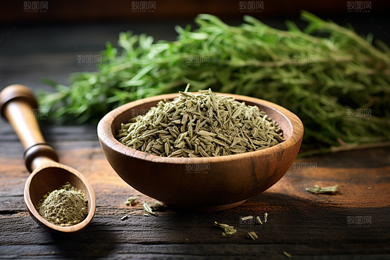 艾草中式糕点艾叶摄影图