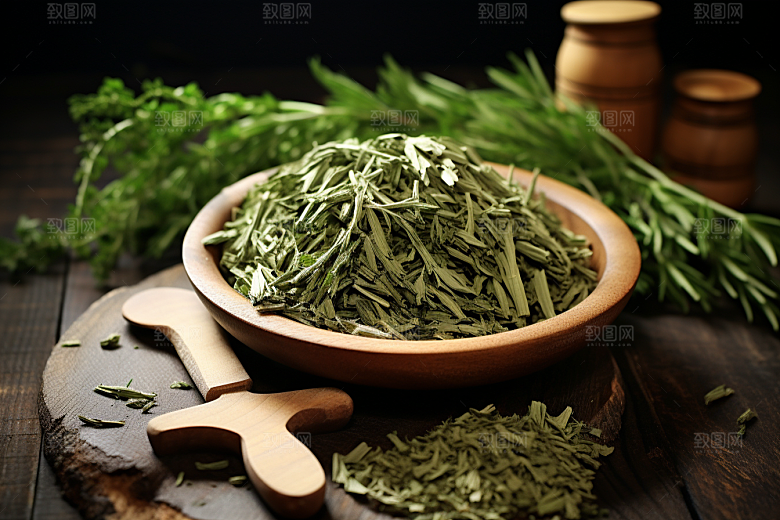 艾草糯叽叽蒿草摄影图