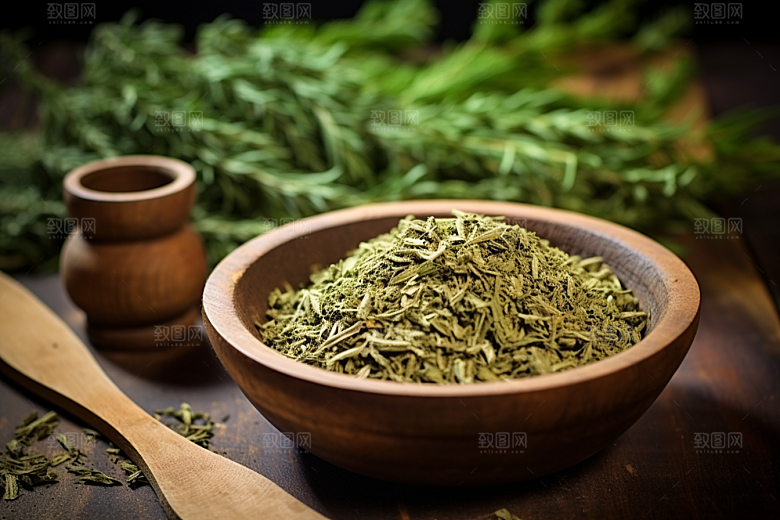 艾草清明中式糕点摄影图