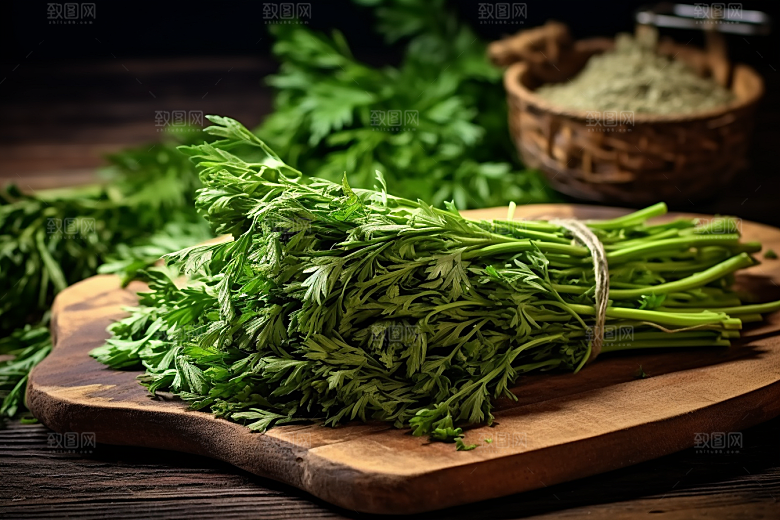 艾草蒿草美食摄影图