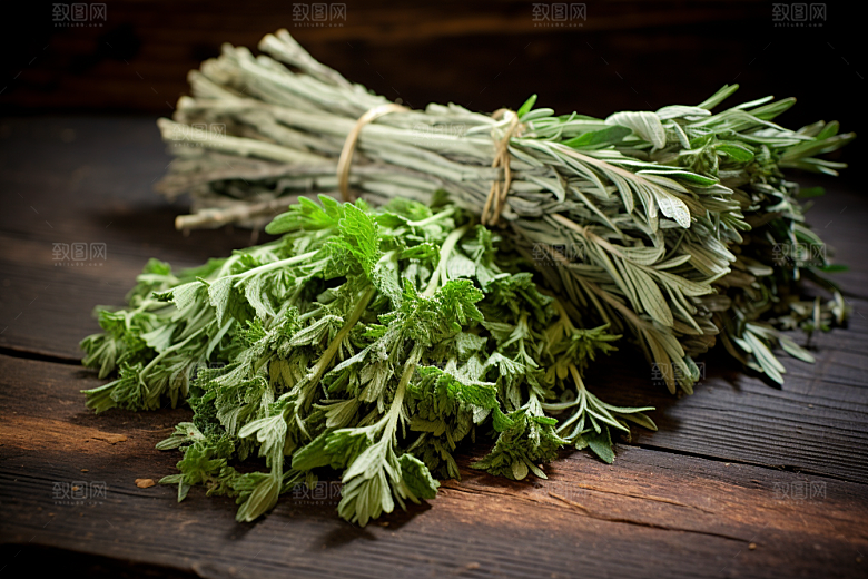 艾草清明糯米团摄影图