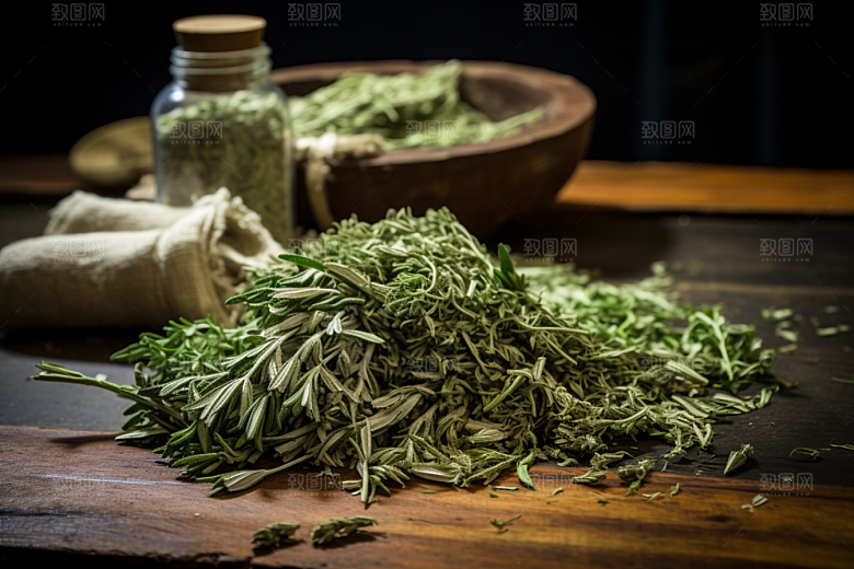 艾草艾叶美食摄影图