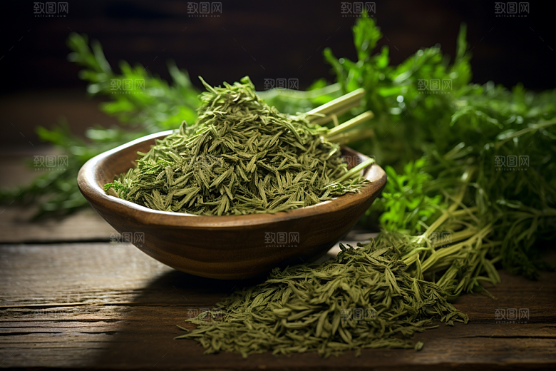 艾草蒿草糯米团摄影图