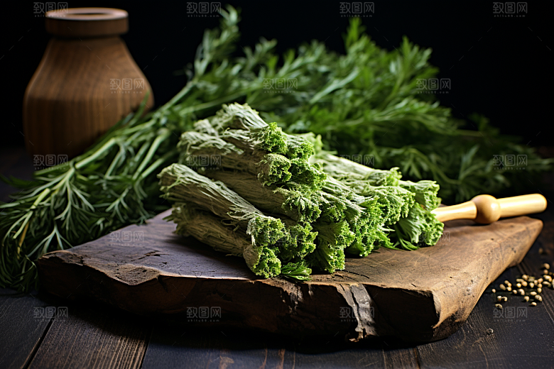 艾草糯米团清明摄影图