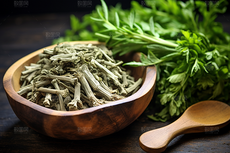 艾草艾叶蒿草摄影图