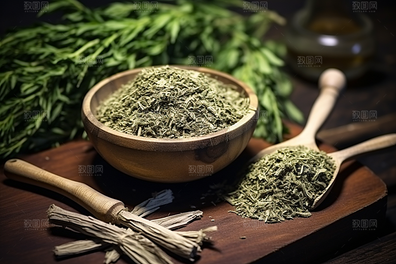 艾草蒿草美食摄影图