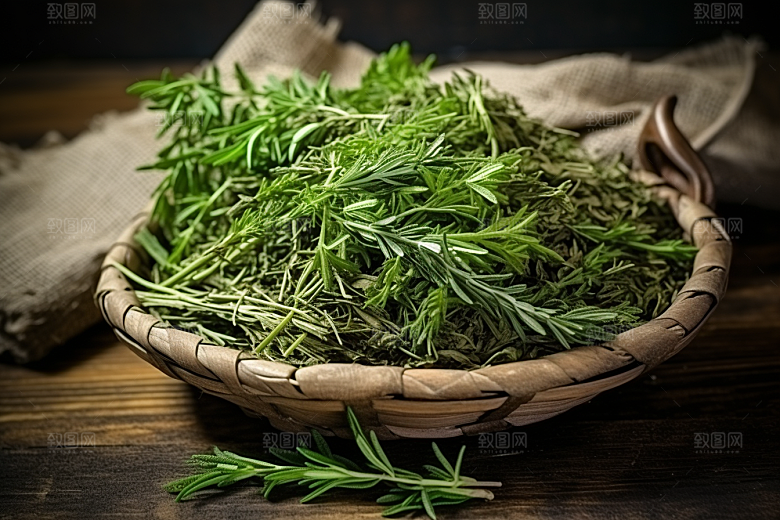 艾草清明中式糕点摄影图