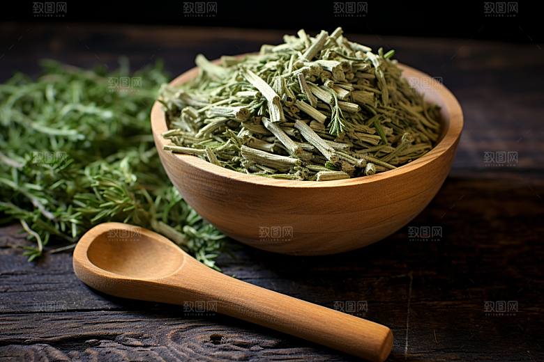 艾草糯米团艾叶摄影图