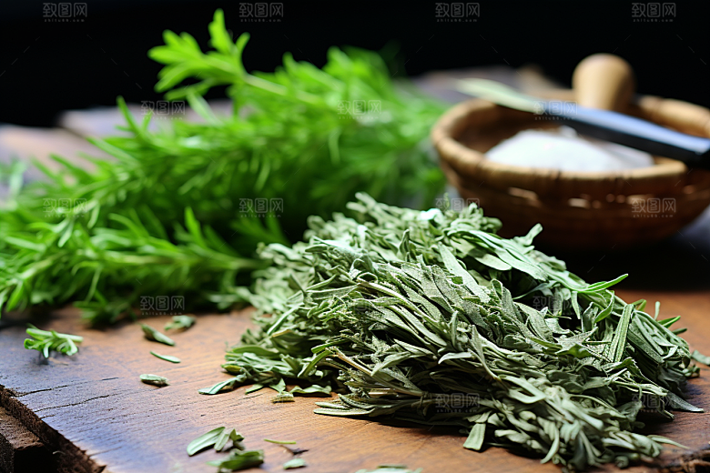 艾草糯叽叽糯米团摄影图