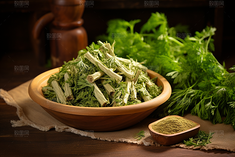 艾草蒿草美食摄影图