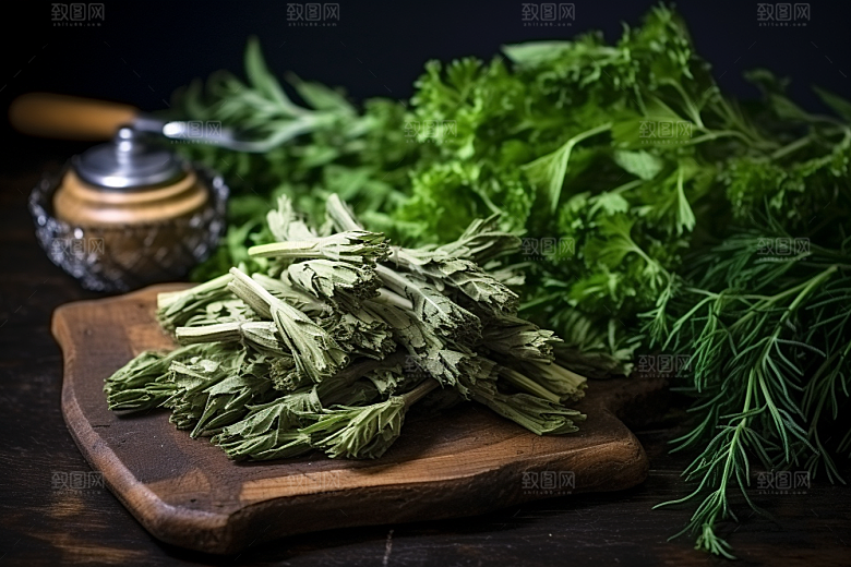 艾草蒿草美食摄影图
