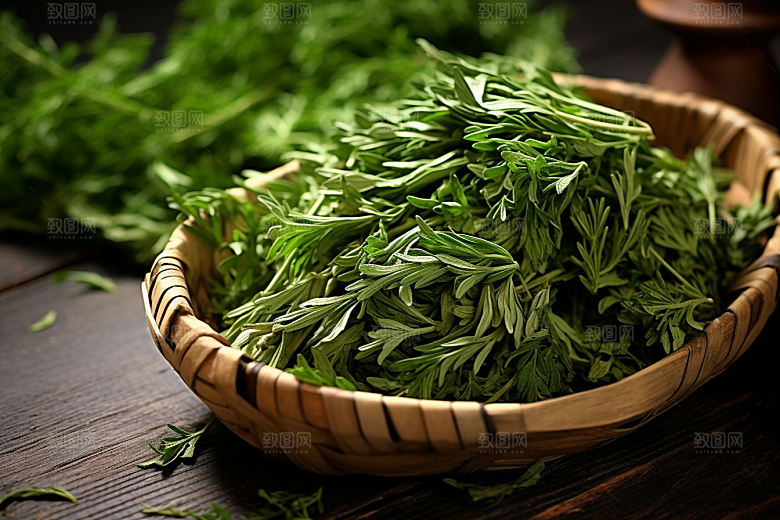 艾草艾叶清明摄影图