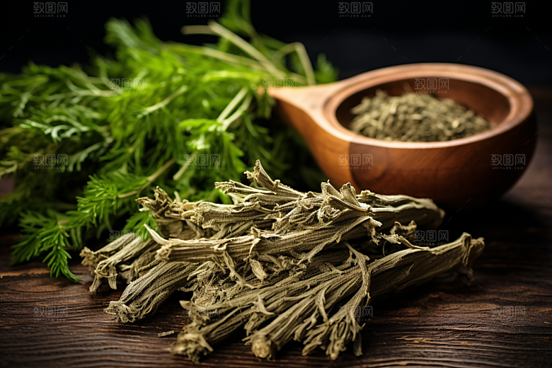 艾草艾叶青团摄影图