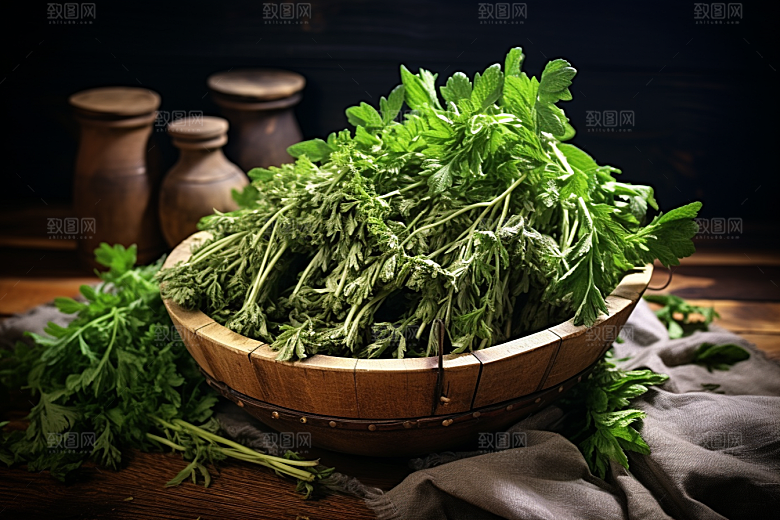 艾草高清艾叶摄影图