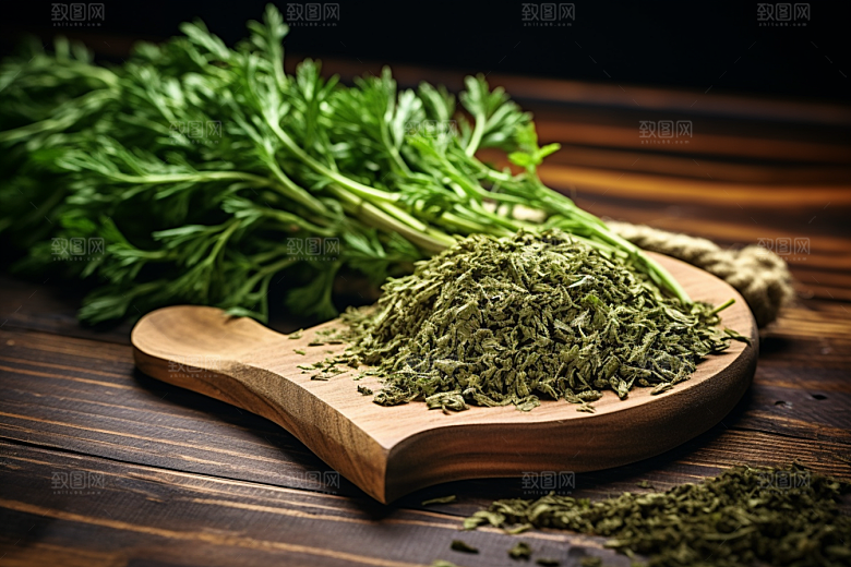 艾草糯叽叽蒿草摄影图