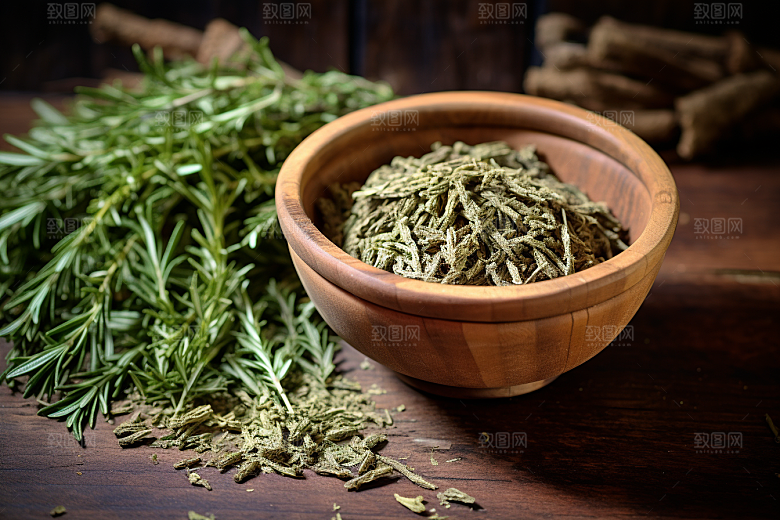 艾草艾叶糯米团摄影图