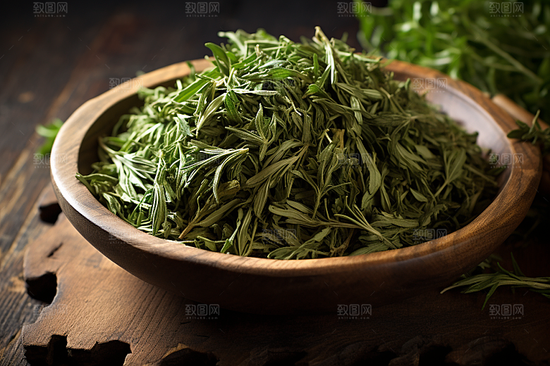 艾草糯米团蒿草摄影图
