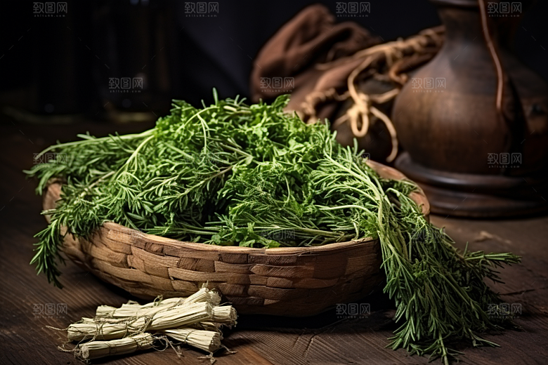 艾草糯叽叽中式糕点摄影图