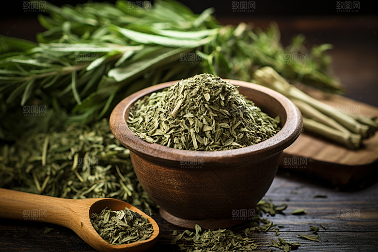 艾草中式糕点蒿草摄影图