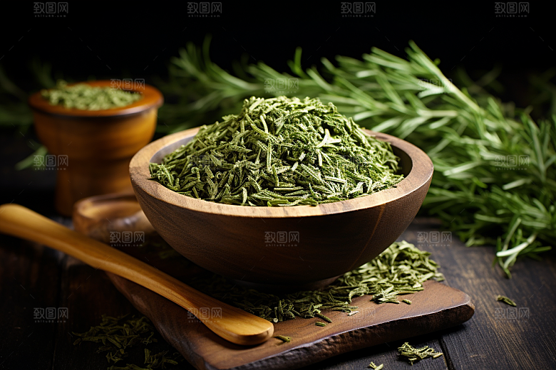 艾草糯米团艾叶摄影图