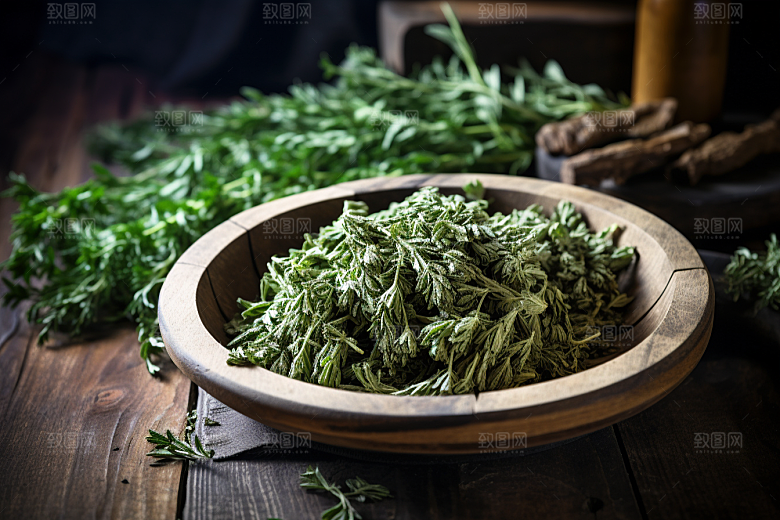 艾草艾叶蒿草摄影图