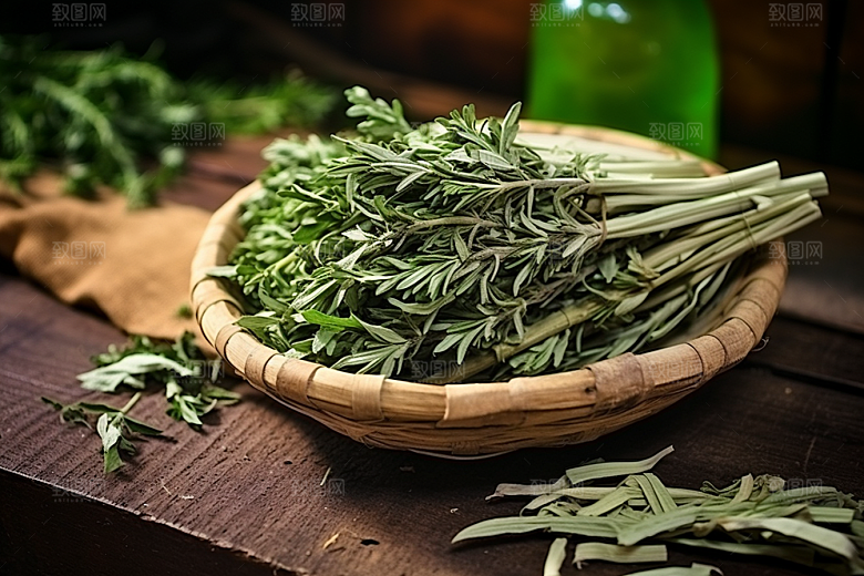 艾草清明糯叽叽摄影图