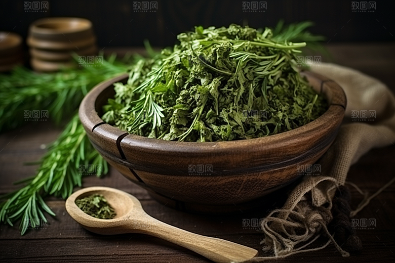 艾草糯叽叽蒿草摄影图