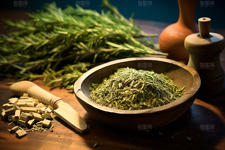 艾草高清中式糕点摄影图